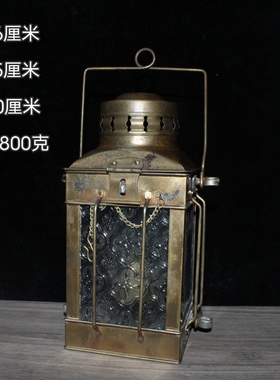 古玩收藏仿古铜器方形提马灯老式煤油灯复古怀旧老物件老式煤油灯