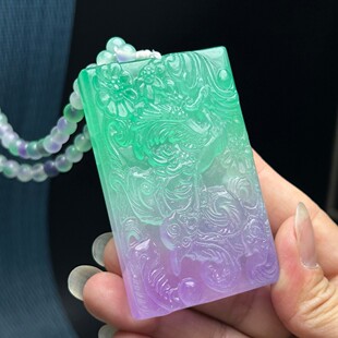 大玉牌子清代原始挂件老翡翠佛像玉佩古玉老玉古董杂件凤凰牌子