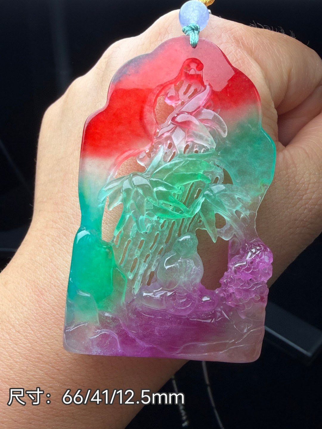 正品冰种翡翠精雕悟道玉石吊坠冰透厚装双面雕刻招财玉佩挂件