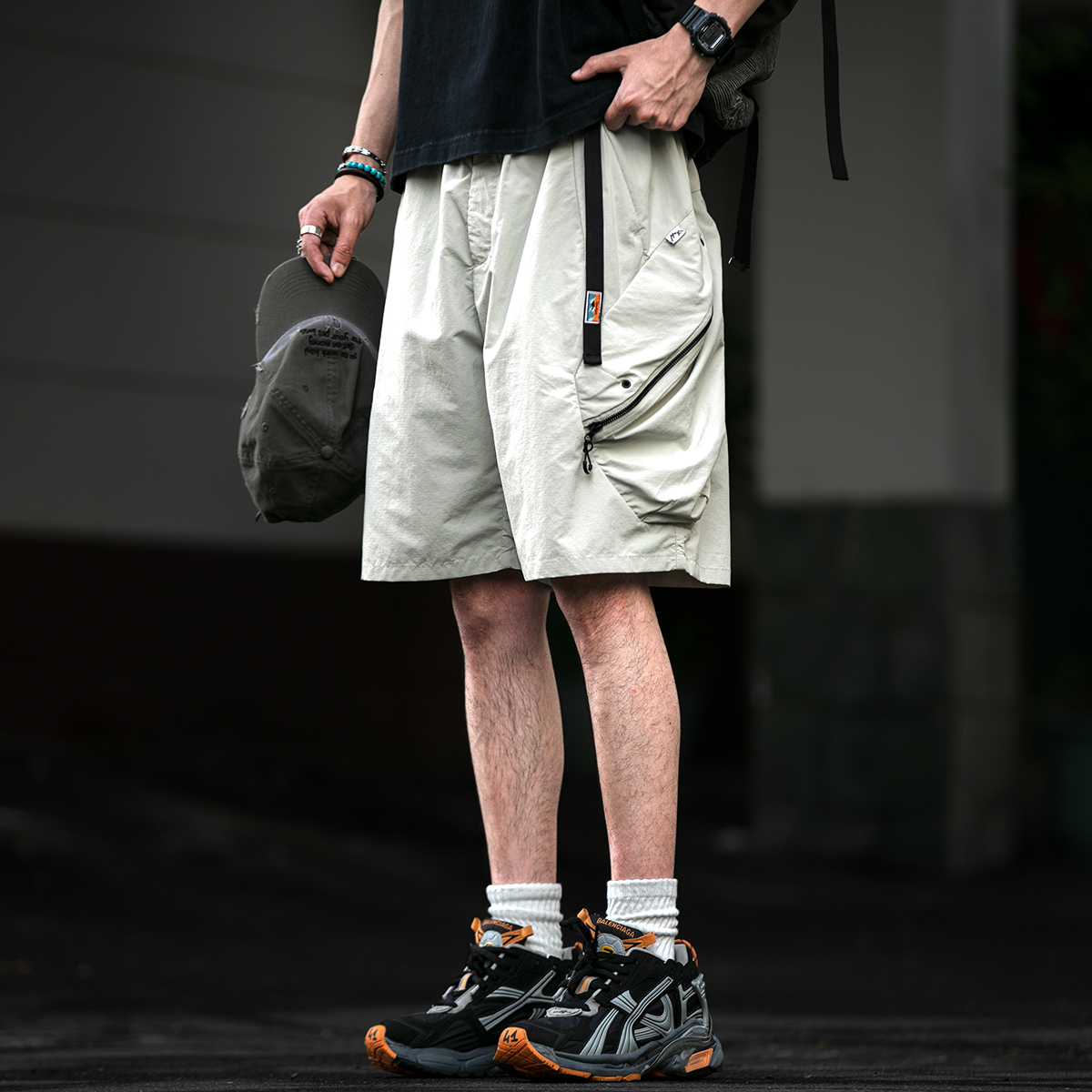 户外多口袋机能短裤男夏季轻量化清凉透气松紧抽绳工装五分中裤潮