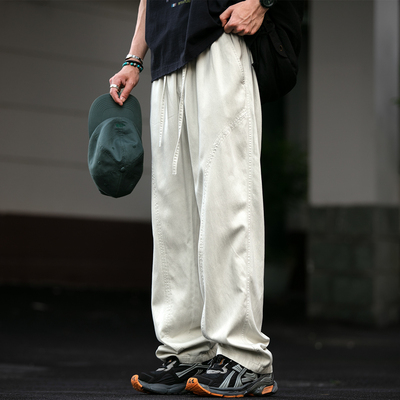 莱塞尔轻薄松弛感直筒休闲裤男