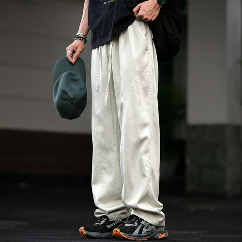 莱塞尔轻薄松弛感直筒休闲裤男