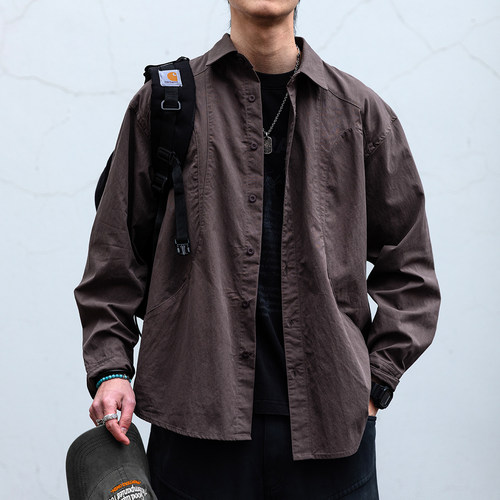 山系户外解构设计衬衫男