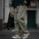 裤 男秋冬季 宽松直筒伐木裤 重工水洗做旧工装 cleanfit休闲长裤 潮