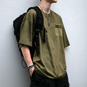 宽松字母印花做旧纯棉圆领半袖 280G重磅水洗质感短袖 T恤男夏季 TEE