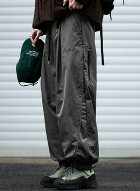 冬季加绒户外机能裤男潮牌宽松百搭加厚束脚裤保暖登山滑雪工装裤