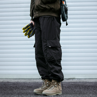 户外登山滑雪羽绒裤 裤 男士 机能工装 潮牌宽松加厚防水钓鱼裤 美式