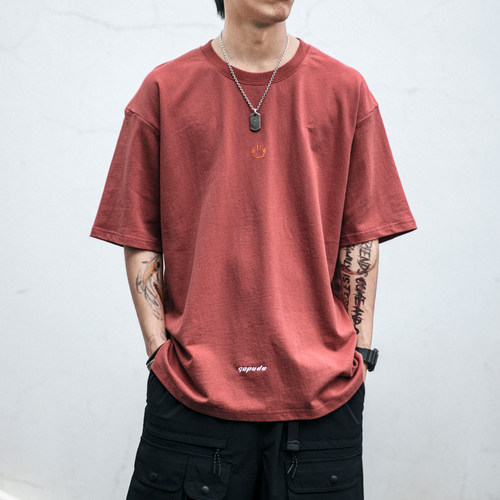 短袖日系青少年刺绣T恤