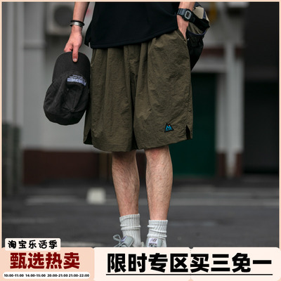 日系复古户外速干休闲短裤夏季男青年休闲运动潮牌防水五分工装裤