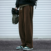 加厚直筒运动裤 日系潮牌复合奥粒绒垂坠感加绒卫裤 男秋冬宽松净版