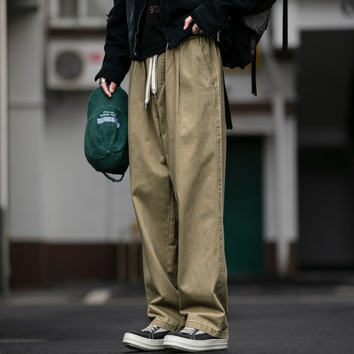 春夏酵洗做旧基础款工装裤男