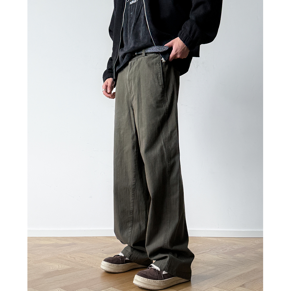 基础款纯色工装裤休闲长裤潮