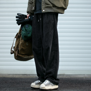高品质重磅纯棉灯芯绒工装裤男潮牌秋冬高密双股纱线休闲直筒裤潮