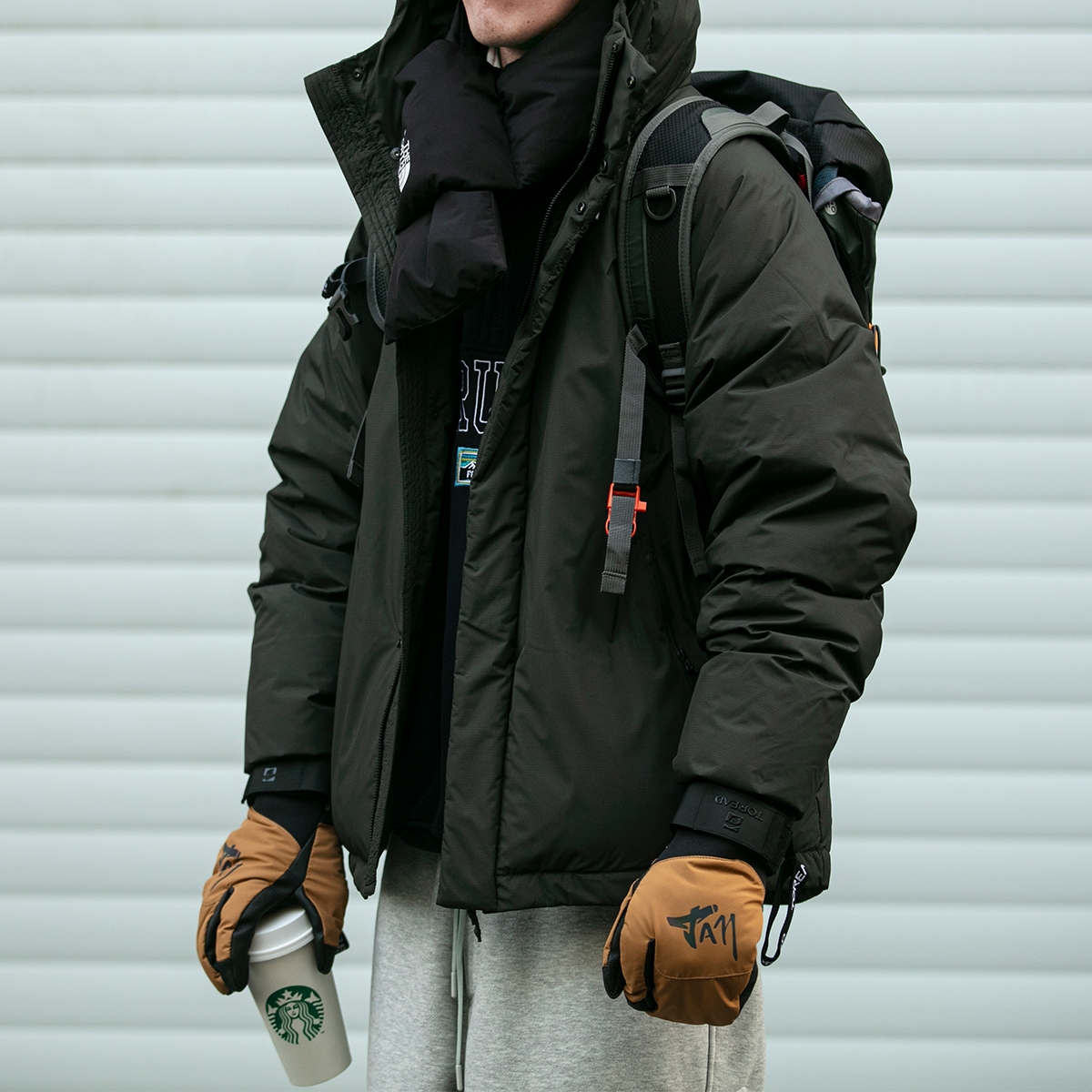 日系潮牌羽绒服连帽外套