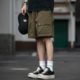 日系潮牌户外廓形立体口袋工装 潮 宽松防水抽绳五分中裤 短裤 男夏季