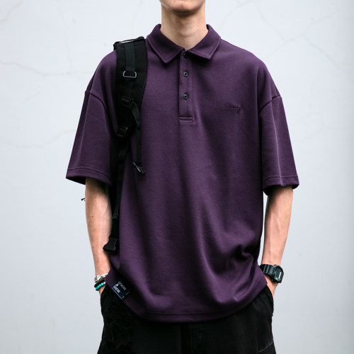 重磅水洗320G动力棉刺绣POLO衫男