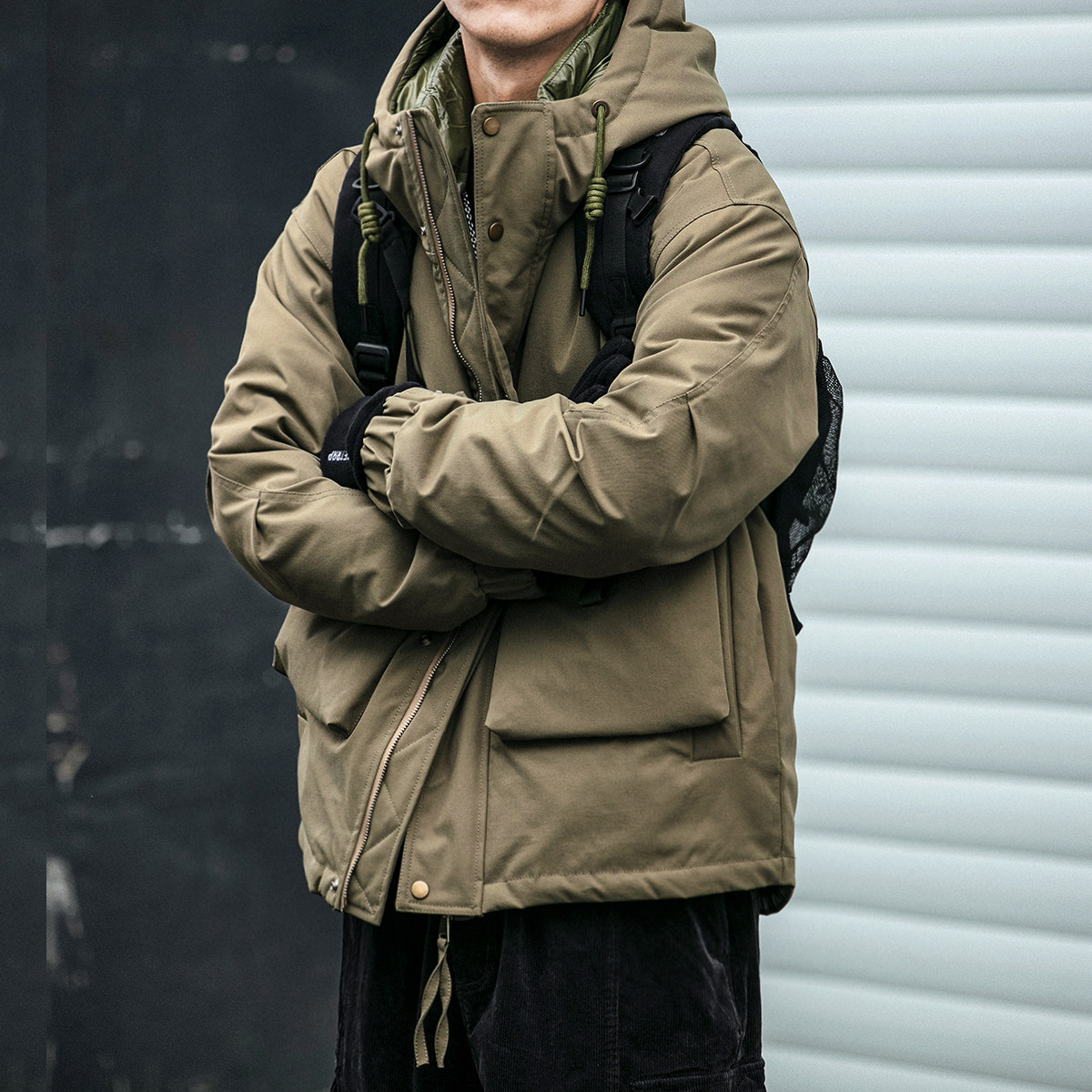 羽绒服男冬季新款日系工装连帽御寒保暖棉服潮牌宽松白鸭绒外套潮,男装,羽绒服,淘宝优惠券,粉丝福利购,淘宝优惠卷