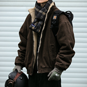 日系复古美拉德立领羊羔绒棉服男冬季 潮牌宽松情侣加厚保暖棉袄潮