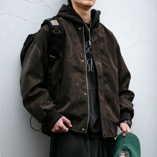 【水洗雾面】工装机车皮衣飞行棒球夹克男休闲宽松干练型男派克服