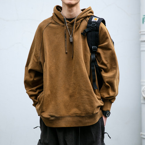 重磅水洗日系潮牌宽松卫衣