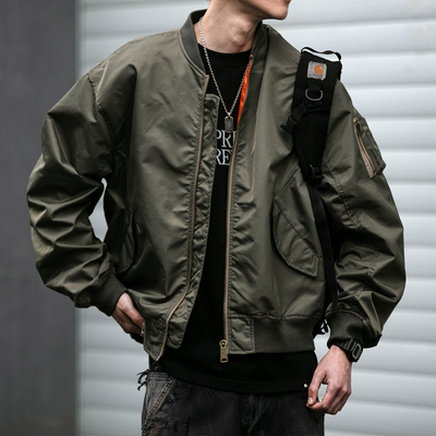 美式潮牌MA-1飞行夹克男女宽松短款bomber廓形情侣休闲棒球服外套