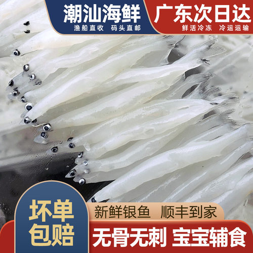新鲜银鱼，真空速冻，一斤2盒装
