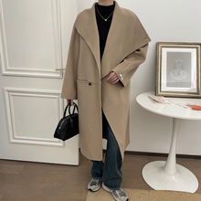 新款 Paris法式 设计感羊毛双面呢大衣女 轻奢多穿领型外套秋装 Rouj