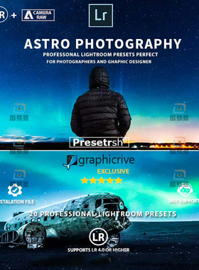 20个XMP专业星空天文摄影后期PS Camera RAW LR预设滤镜Lightroom