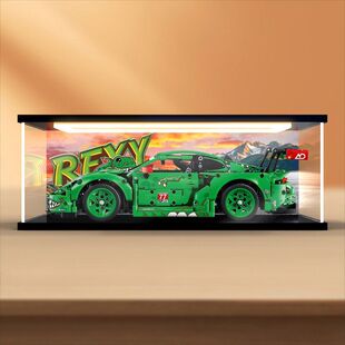 适用乐高42224保时捷911GT3赛车积木模型防尘罩亚克力回灯收纳盒