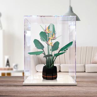 乐高10289展示盒亚克力天堂鸟盆景盆栽花束收纳积木模型防尘罩子