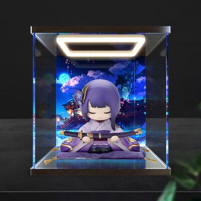 亚克力带灯光高清展示盒适用御建鸣神主尊大御所大人像 手办