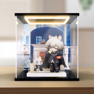 适用APEX 来份甜点系列明日方舟 银灰手办防尘回型灯亚克力收纳盒