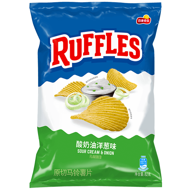乐事莱芙士82g袋装酸奶油洋葱味奶酪味薯片原切零食薯片休闲零食