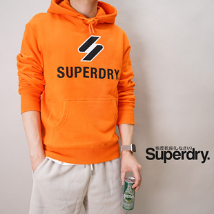 英国Superdry极度干燥SD男款秋冬刺绣冒险魂宽松厚款连帽抓绒卫衣
