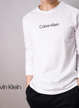 美国Calvin Klein男ck春季新款时尚百搭休闲全棉圆领长袖t恤现货