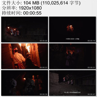 黑山明月火把火炬 傈僳族村寨村民礼请祭师举行祭天 高清视频素材