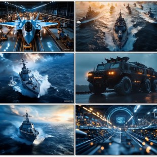 4k中国航母ai视频建军节强军驱逐舰中国航母现代背景视频素材