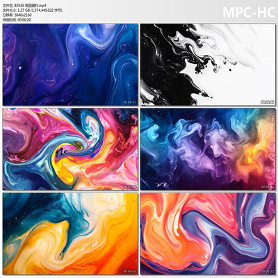 4k绚丽颜料抽象艺术液体流体水墨粒子流动彩墨油画AIGC视频素材