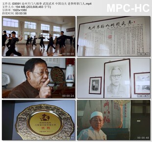 沧州开门八极拳 武馆武术中国功夫 老拳师 高清实拍视频素材