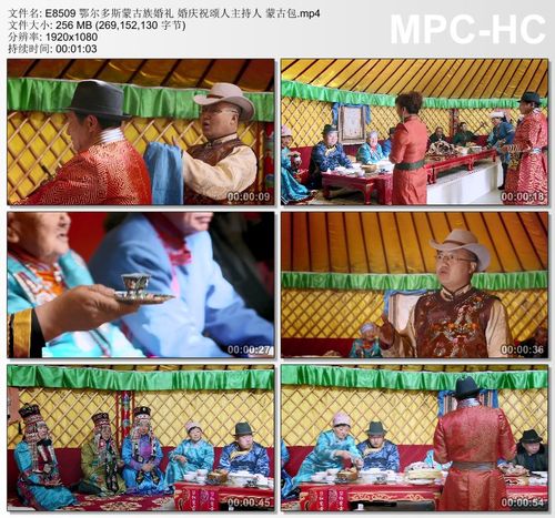 鄂尔多斯蒙古族婚礼婚庆祝颂人主持人 蒙古包 高清实拍短视频素材