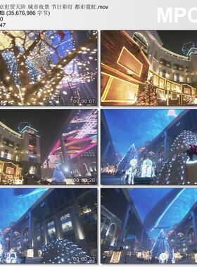 北京世贸天阶城市夜景视频 节日彩灯 都市霓虹 高清实拍视频素材