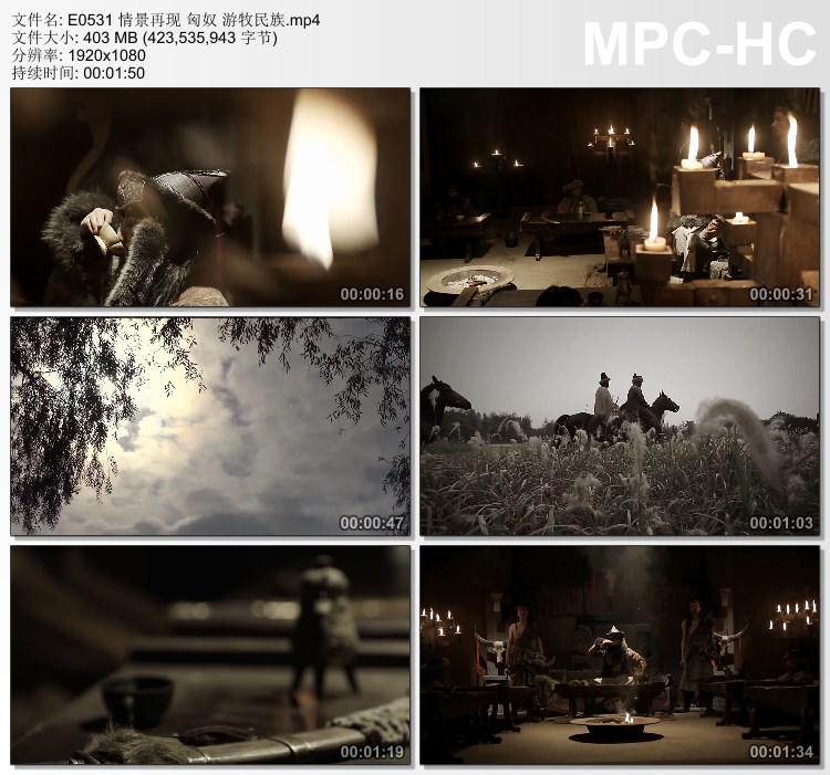 情景再现 匈奴游牧民族 高清实拍视频素材