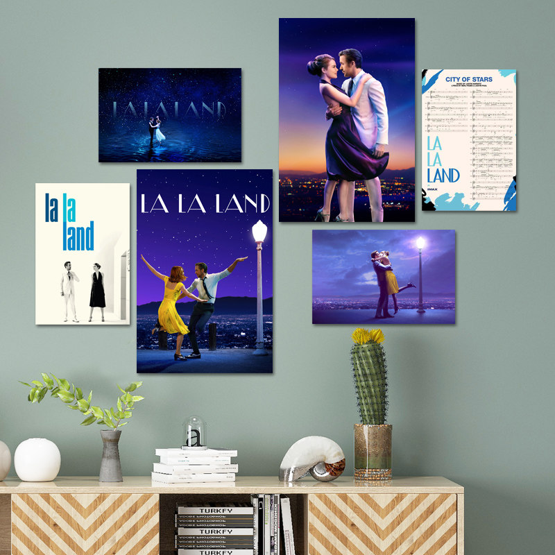 爱乐之城爱情音乐电影海报 瑞恩高斯林艾玛斯通情侣浪漫墙贴纸画