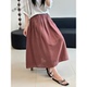 花概念棉质半身裙子抽绳纯色A版 宽松显瘦百搭松弛感裙子通勤简约