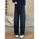 百搭显瘦显高裤 花概念冬季 显瘦保暖加厚牛仔裤 牛仔弯刀裤 加绒窄版