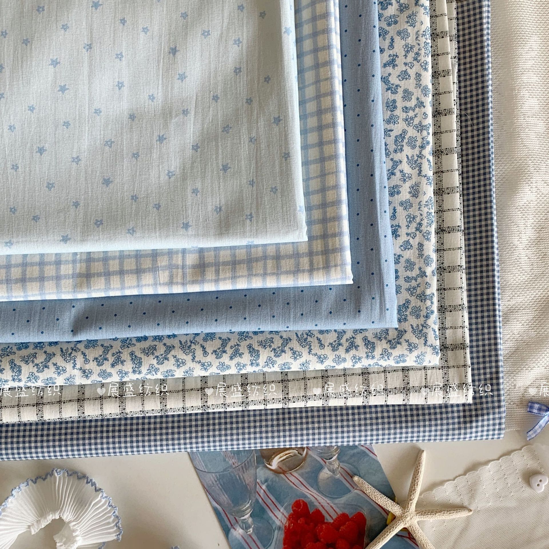 被套布料自己做全棉40支数码印花面料 韩版ins风花布 女装童装亲