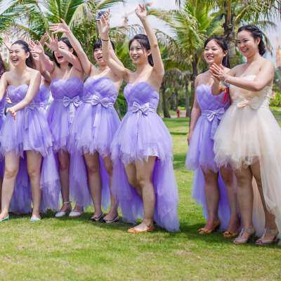 婚礼蓬蓬姐妹裙伴娘服短款夏伴娘团礼服结婚新娘宴会小晚礼服长款|ruв категории Женская одежда, Cвадебные платья, платье/вечернее платье - от Buy2taobao.com для оказания профессиональной услуги покупки агента Taobao