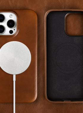 油蜡纹真皮适用苹果16Promax手机壳15Pro新款17Air高级商务14简约小众软皮质13小牛皮12磁吸全包防摔11保护套