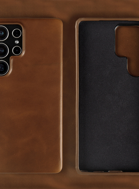 油蜡纹真皮适用三星S25Ultra手机壳S24Plus新款S25+高级商务简约个性小众S24U软皮质牛皮S23FE全包防摔保护套