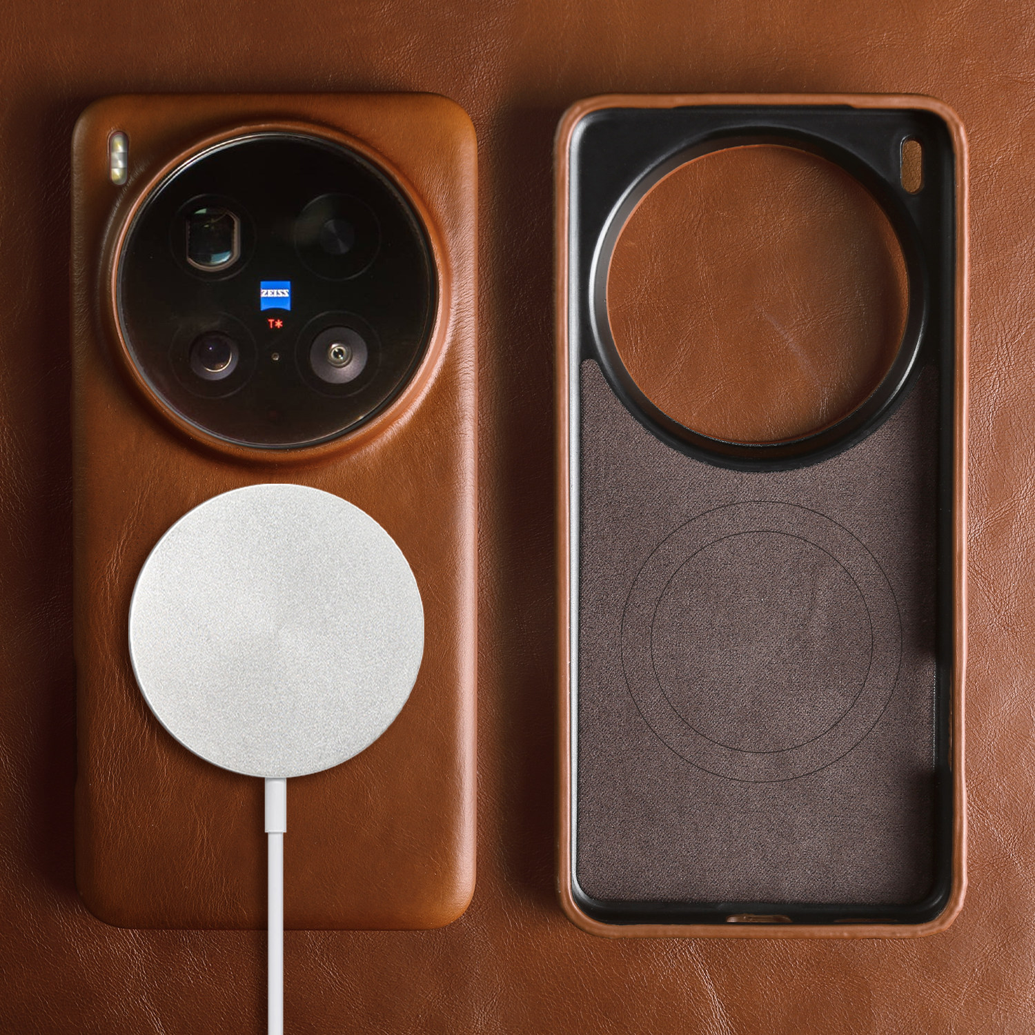 油蜡纹真皮适用VIVOX300Ultra手机壳X200Pro新款高级商务简约小众Mini软皮质X100S小牛皮磁吸全包防摔保护套